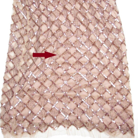 NWT Anthropologie Let Me Be Checked Shine Dress Mauve Beaded Sequined - Small - Picture 11 of 14